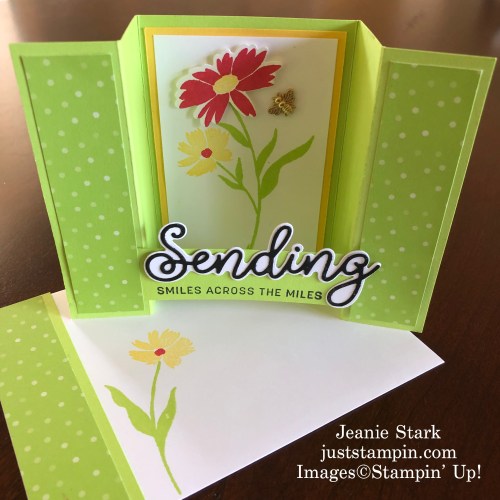 Stamping' Up! Sending Smiles bridge fold all occasion card idea - Jeanie Stark StampinUp