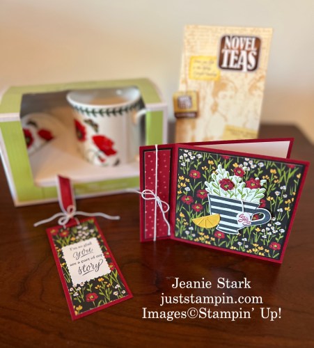 Stampin' Up! Cup of Tea book binding fun fold card idea- Jeanie Stark StampinUp