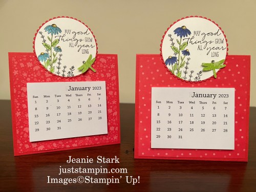 Stampin' Up! Dragonfly Garden In Color Calendar Card idea- Jeanie Stark StampinUp