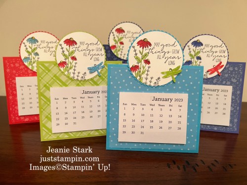 Stampin' Up! Dragonfly Garden In Color Calendar Card ideas- Jeanie Stark StampinUp