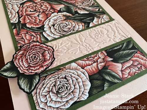 Stampin' Up! Fragrant Flowers Dies and Pretty Flowers Embossing Folder covered notebook gift idea- Jeanie Stark StampinUp