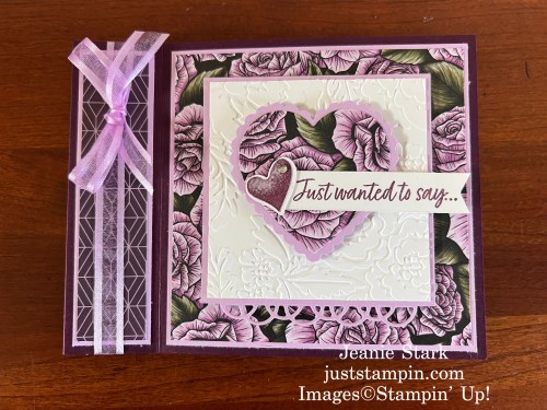Stampin' Up! Country Bouquet and Favored Flowers book fold Valentine Card idea with Heart Punch Pack - Jeanie Stark StampinUp