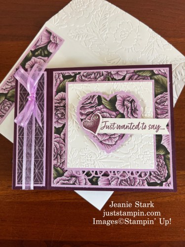 Stampin' Up! Country Bouquet and Favored Flowers heart card idea - Jeanie Stark StampinUp