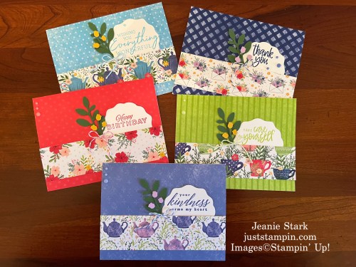 Stampin' Up! Tea Boutique In Color Cards & Envelopes all occasion cards-Jeanie Stark StampinUp