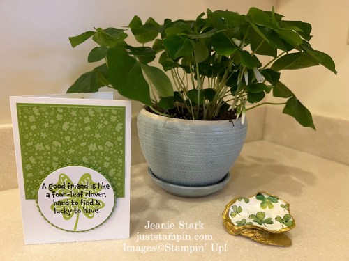 Stampin' Up! Lucky Clover St. Patrick's Day card idea for a friend- Jeanie Stark StampinUp
