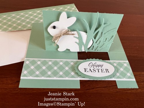 Stampin' Up! Easter Bunny Bundle Fun Fold Impossible Card idea for Easter-Jeanie Stark StampinUp