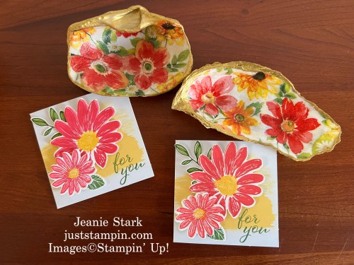 Cheerful Daisies 3x3 card idea-Jeanie Stark StampinUp