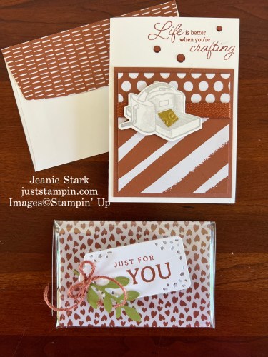 Stampin' Up! 2023-2025 In Colors Customer thank you card & gift idea with Crafting with You Bundle, Bough Punch and Beautiful Balloons Dies-Jeanie Stark StampinUp