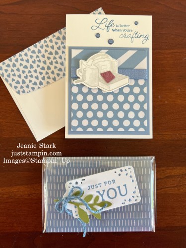 Stampin' Up! 2023-2025 In Colors Customer thank you card & gift idea with Crafting with You Bundle, Bough Punch and Beautiful Balloons Dies-Jeanie Stark StampinUp