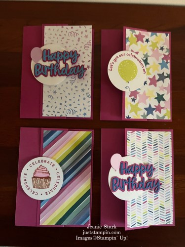 Stampin' Up! Beautiful Balloons and Bright & Beautiful Designer Series Paper Birthday card idea-Jeanie Stark StampinUp