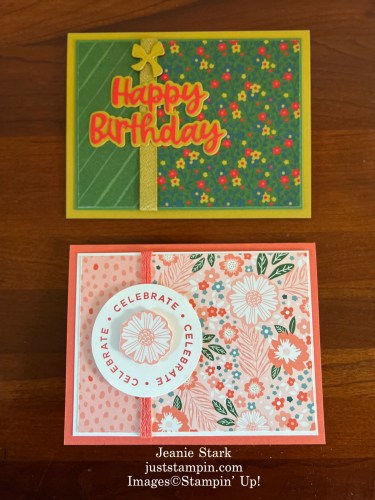 Stampin' Up! Garden Walk Birthday card ideas with Circle Sayings Bundle and Wanted to Say Dies-Jeanie Stark StampinUp