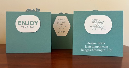Stampin' Up! Heartfelt hexagon, Heartfelt Hellos, and So Sincere Stamp Sets have great sentiments for calendar cards and more-Jeanie Stark StaminUp