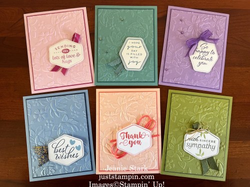 Stampin' Up! Layered Florals 3D Embossing Folder with Heartfelt Hexagon Bundle all occasion card ideas-Jeanie Stark StampinUp 