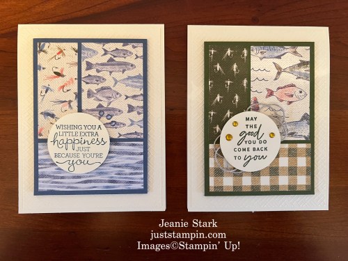 Stampin' Up! Let's Go Fishing masculine birthday and thank you card ideas-Jeanie Stark StampinUp