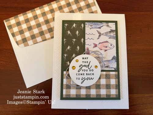 Stampin' Up! Let's Go Fishing masculine thank you card idea using Something Fancy stamp set-Jeanie Stark StampinUp