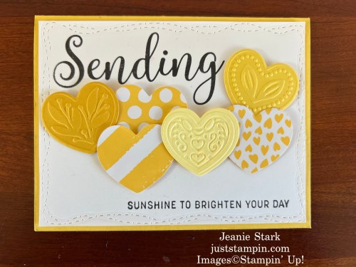 Stampin' Up! Sending Smiles and Adoring Hearts Hybrid Embossing Folder all occasion card ideas-Jeanie Stark StampinUp