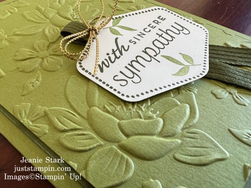 Stampin' Up! Layered Florals 3D Embossing Folder with Heartfelt Hexagon Bundle sympathy card idea-Jeanie Stark StampinUp 