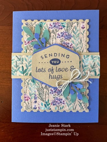 Stampin' Up! Perennial Lavender with Heartfelt Hexagon and Bough Punch Thinking of You Card idea-Jeanie Stark StampinUp