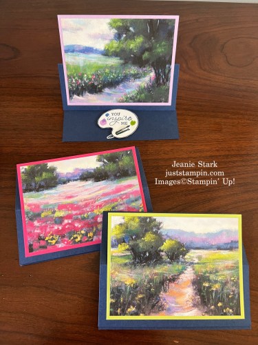 Stampin' Up! Creating with You and Meandering Meadows fun fold easel card ideas-Jeanie Stark StampinUp