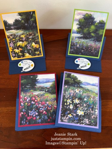 Stampin' Up! Creating with You and Meandering Meadows fun fold easel card ideas-Jeanie Stark StampinUp