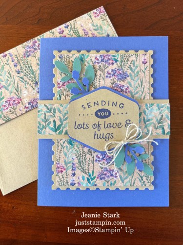 Stampin' Up! Perennial Lavender with Heartfelt Hexagon and Bough Punch Thinking of You Card idea-Jeanie Stark StampinUp