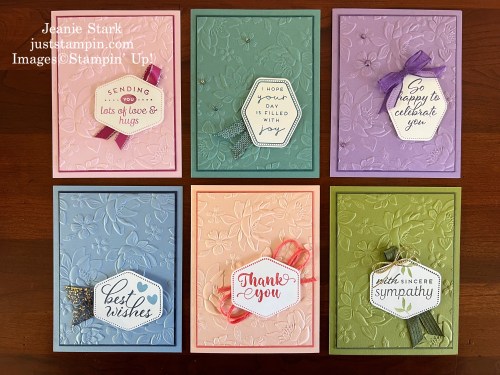 Stampin' Up! Layered Florals 3D Embossing Folder with Heartfelt Hexagon Bundle all occasion card ideas-Jeanie Stark StampinUp