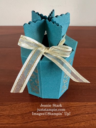 Stampin' Up! Gift Box idea with Cracker & Treat Box Dies-visit juststampin.com for inspiration, tutorials, and more-Jeanie Stark StampinUp