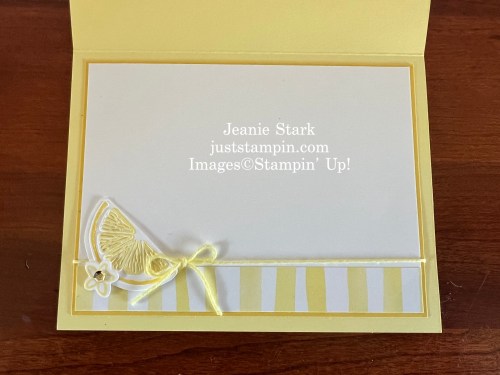 Stampin' Up! Sweet Citrus Stamp set and Hybrid Embossing Folder thank you card idea-Jeanie Stark StampinUp