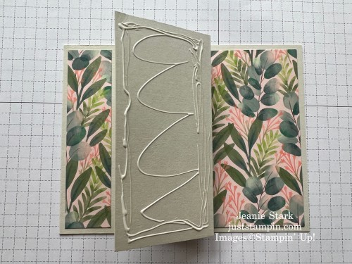 Stampin' Up! Book Binding Z fold card using Frames & Flowers Designer Series Paper-Jeanie Stark StampinUp
