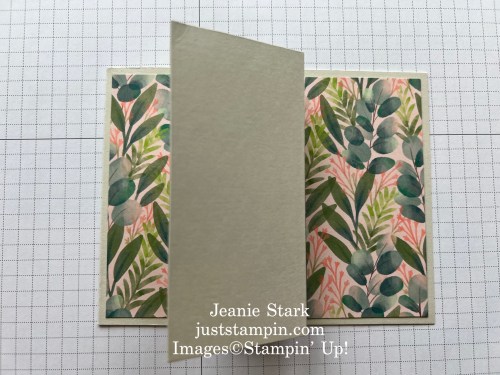 Stampin' Up! Book Binding Z fold card using Frames & Flowers Designer Series Paper-Jeanie Stark StampinUp