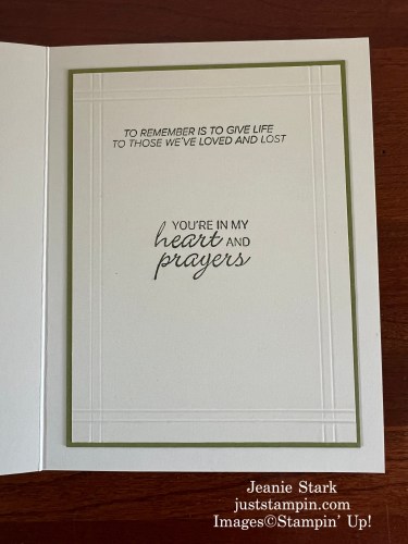 Stampin' Up! uiet Reflections and So Sincere Simply Scored Sympathy card idea-Jeanie Stark StampinUp