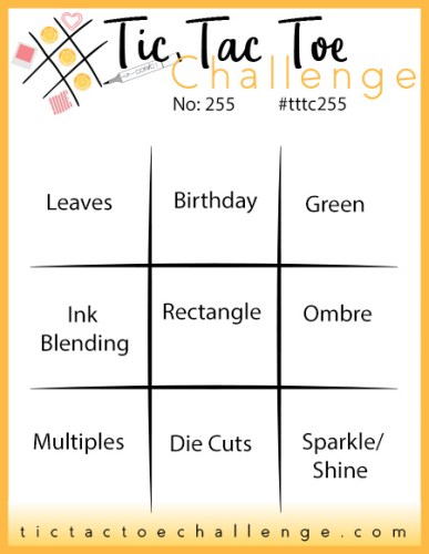 Tic Tac Toe Challenge #255-Pick 3 and play along-visit juststampin.com for inspiration-Jeanie Stark StampinUp