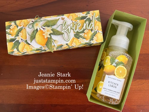 Stampin' Up! Mediterranean Blooms Sliding gift box for Bath & Body Works soap-Jeanie Stark StampinUp