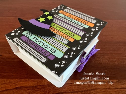 Stampin' Up! Halloween Spells Designer Series Paper Book Treat Box-Jeanie Stark StampinUp