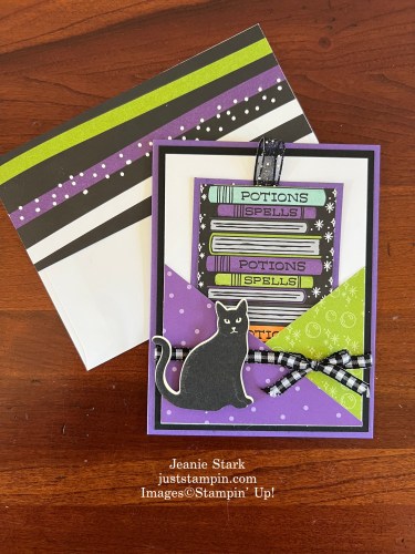 Stampin' Up! Halloween Spells Designer Series Paper pocket card with Kindest Expressions and Something Fancy Stamp Sets-Jeanie Stark StampinUp