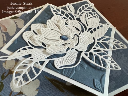 Stampin' Up! Wildly Flowering Fun Fold Card with Magnolia Mood Dies-Jeanie Stark StampinUp