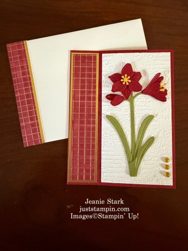 Stampin' Up! Artful Amaryllis Bundle fun fold card idea-Jeanie Stark StampinUp