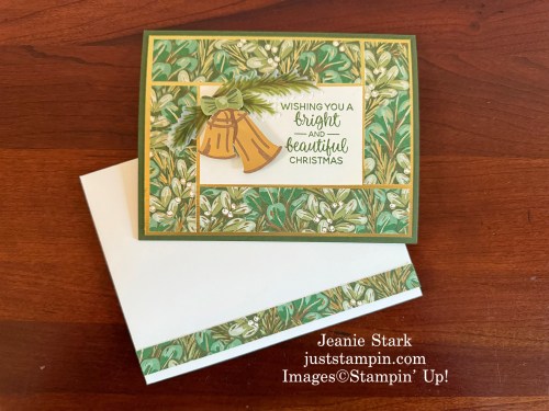 Stampin' Up! Season of Green & Gold Panel Frame Christmas card idea-Jeanie Stark StampinUp