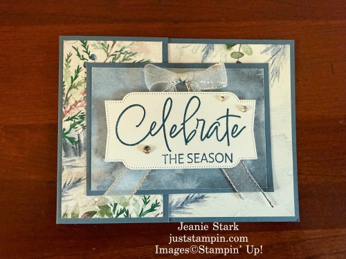 Stampin' Up! Iconic Imagery fun fold card with Winter Meadows Designer Series Paper-Jeanie Stark StampinUp