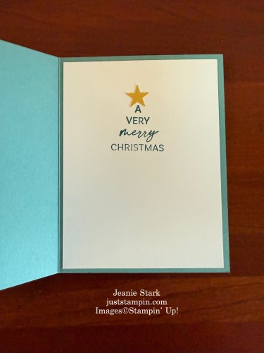 Stampin' Up! Christmas card idea with Decorative Trees Bundle and Winter Meadows Designer Series Paper-Jeanie Stark StampinUp