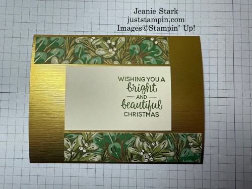 Stampin' Up! Season of Green & Gold Panel Frame Christmas card idea-Jeanie Stark StampinUp