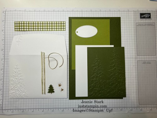 Stampin' Up! Z fold Christmas card kit with Painted Trees Embossing folder-Jeanie Stark StampinUp