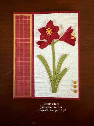 Stampin' Up! Artful Amaryllis Bundle fun fold card idea-Jeanie Stark StampinUp