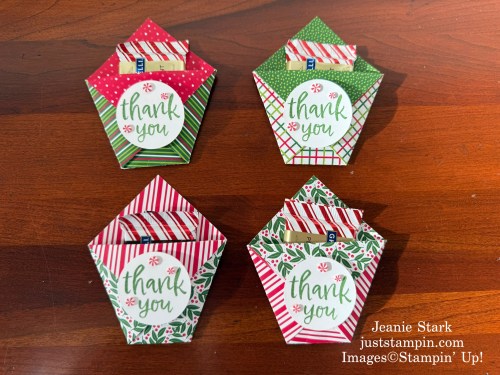 Stampin' Up! Take A Bow origami treat holder-Jeanie Stark StampinUp