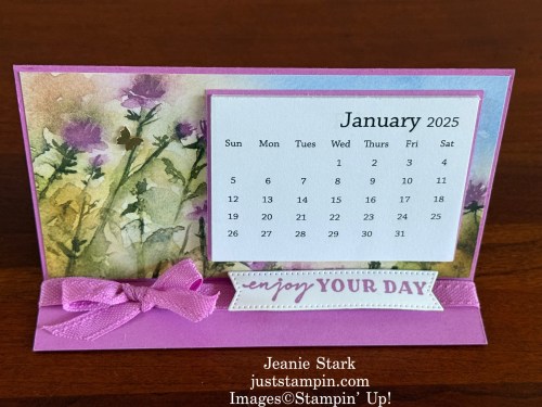 Stampin' Up! Thoughtful Journey fun fold Calendar card-Jeanie Stark StampinUp