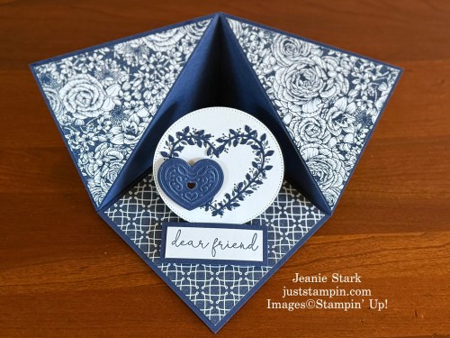 Stampin' Up! Heart Shaped and Sentimental Park fun fold pop up card idea for a friend-Jeanie Stark StampinUp