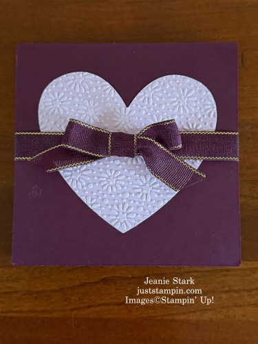 Stampin' Up! Hearts of Elegance and Starstruck Embossing Folder fun fold pop up wedding card idea-Jeanie Stark StampinUp