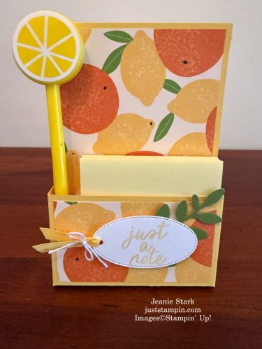 Stampin' Up! Simply Said Fruit Salad sticky note holder-Jeanie Stark StampinUp