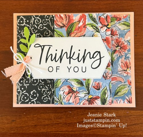 Stampin' Up! Thinking of You card idea using Mixed Media Florals Designer series Paper and With You In Mind Stamp Set-Jeanie Stark StampinUp