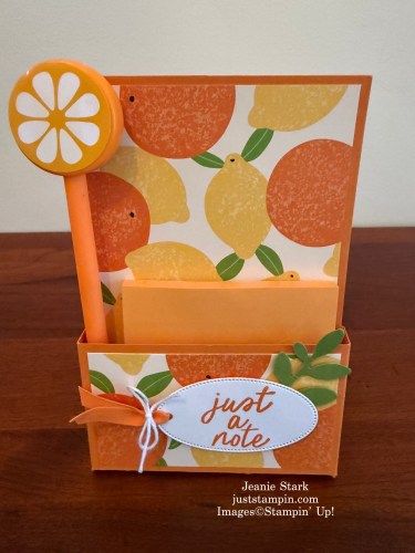 Stampin' Up! Simply Said Fruit Salad sticky note holder-Jeanie Stark StampinUp